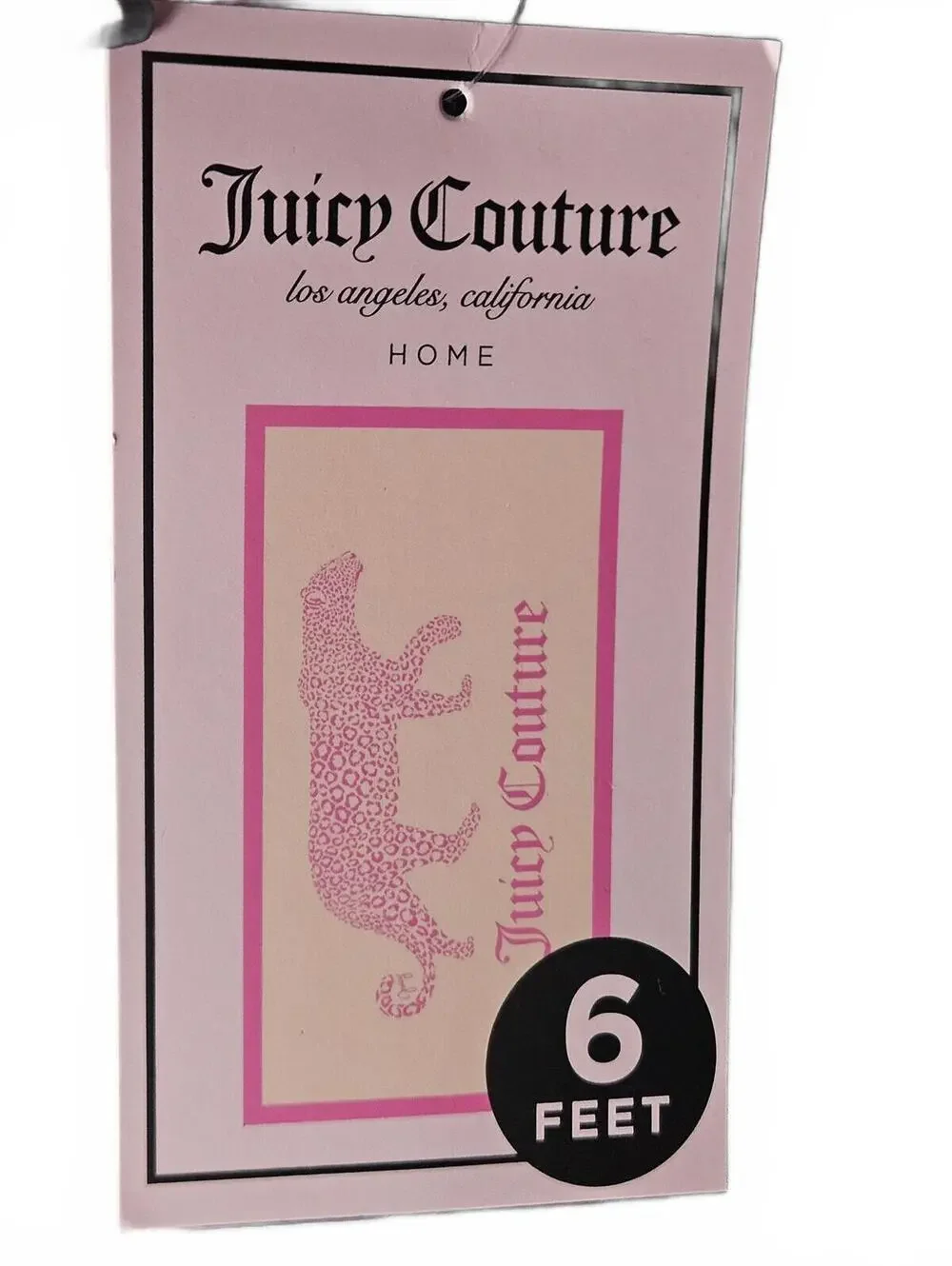 Juicy Couture Pink Leopard Beach Towel 6FT Cotton Pool Extra Large Towel NWT